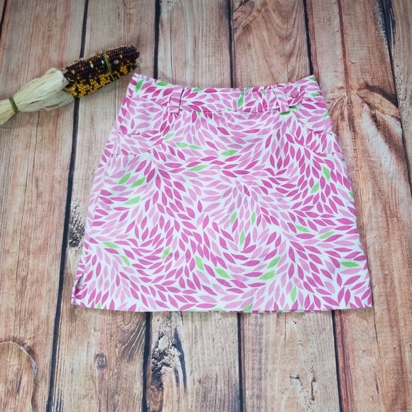 E P Pro Pants - EP Pro preppy Skort  leaves pink and green